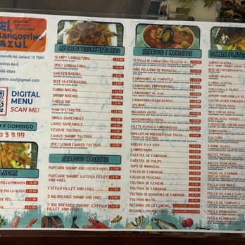 El Langostino Azul menu 1