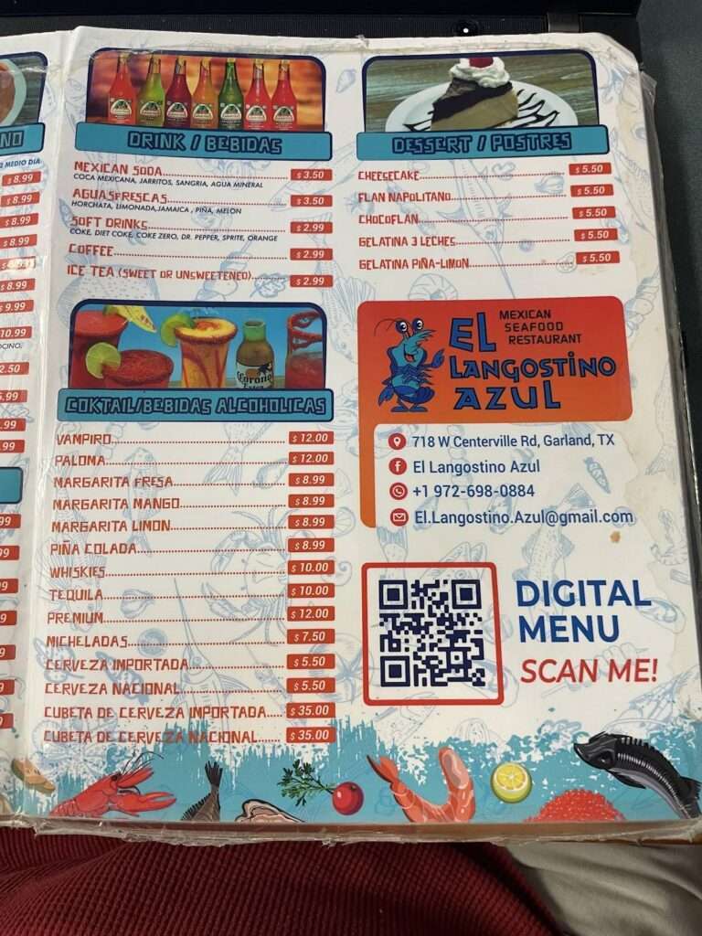 El Langostino Azul menu 3
